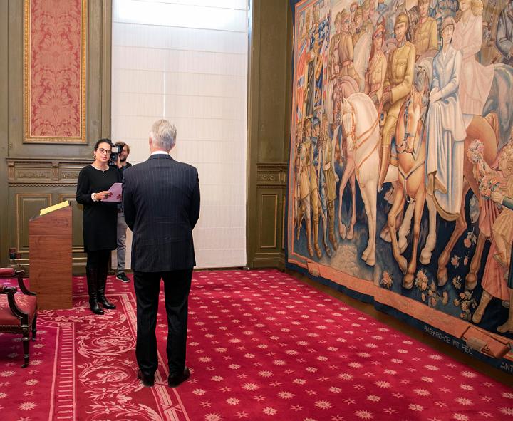 Bezoek van Z.M. Koning Filip aan het Federaal Parlement n.a.v. de herdenking van 100 jaar Troonrede van Koning Albert