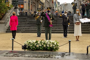 La crmonie officielle  la Tombe du Soldat Inconnu  Bruxelles