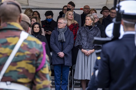 La crmonie officielle  la Tombe du Soldat Inconnu  Bruxelles