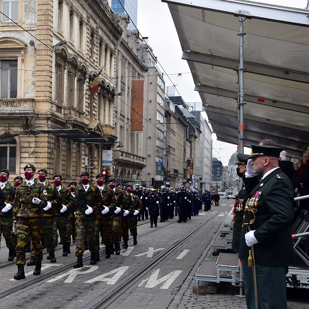 Plechtigheid bij het Graf van de Onbekende Soldaat in Brussel