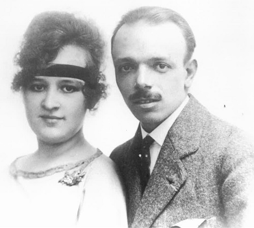 Fernand Dustin bij zijn huwelijk met Gabrielle Gossez op 12 juni 1920