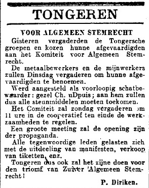 Artikeltje in de krant Vooruit