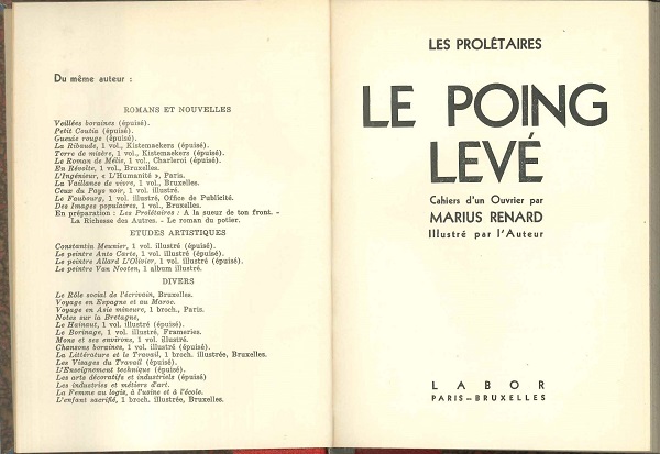Titelbladen van Le Poing levé. Cahiers d'un Ouvrier