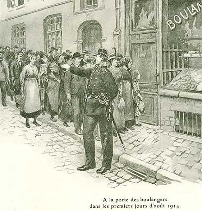 Une file d’attente chez le boulanger, août 1914