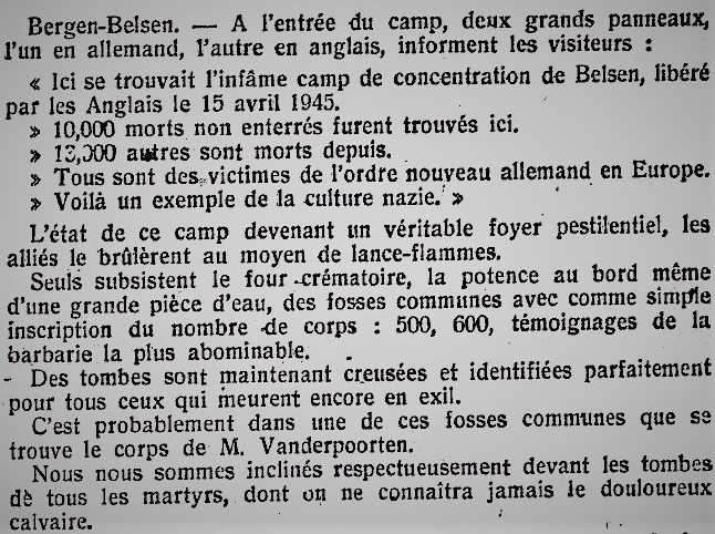 Verslag van het bezoek de Belgische parlementaire delegatie aan de Duitse concentratiekampen
