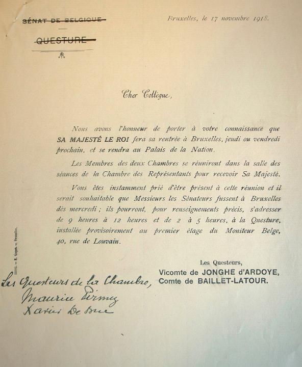 Lettre de convocation aux snateurs