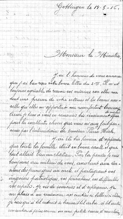 Lettre de Gabril Delvaux, prisonnier de guerre