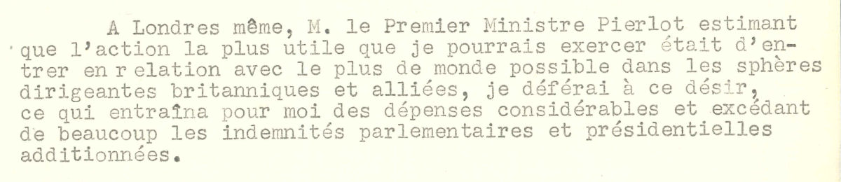 Extrait d'une lettre de Gillon de 1949