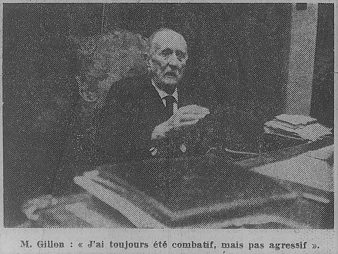 Naar aanleiding van het einde van zijn mandaat in de Senaat in maart 1971, blikt Gillon in de pers terug op 40 jaar zetelen in de Hoge Vergadering