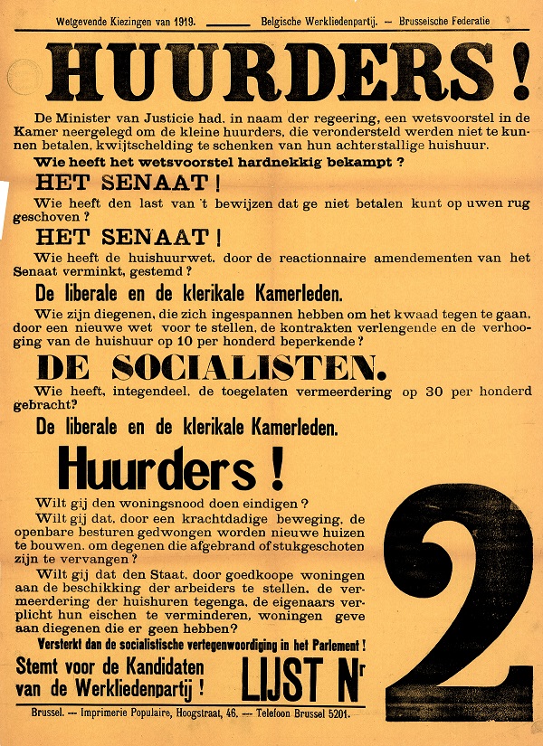 Affiches lectorales 1919 - Archives de la ville de Bruxelles