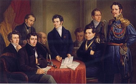 Le gouvernement provisoire, peinture de Charles Piqu