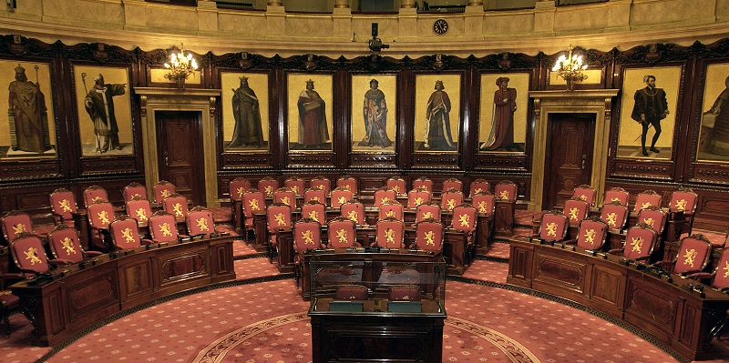 L'hmicycle du Snat avec les portraits par Gallait