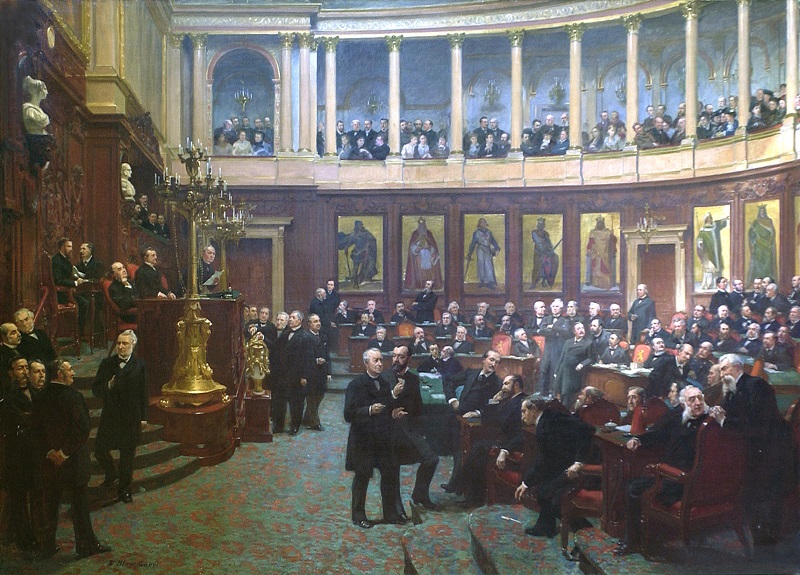 Painting by Ernest Blanc Garin showing the Senate in session around 1880