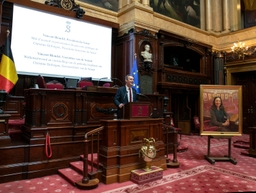 Dévoilement du portrait de Christine Defraigne au Sénat