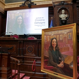 Dévoilement du portrait de Christine Defraigne au Sénat