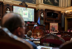 Dévoilement du portrait de Christine Defraigne au Sénat
