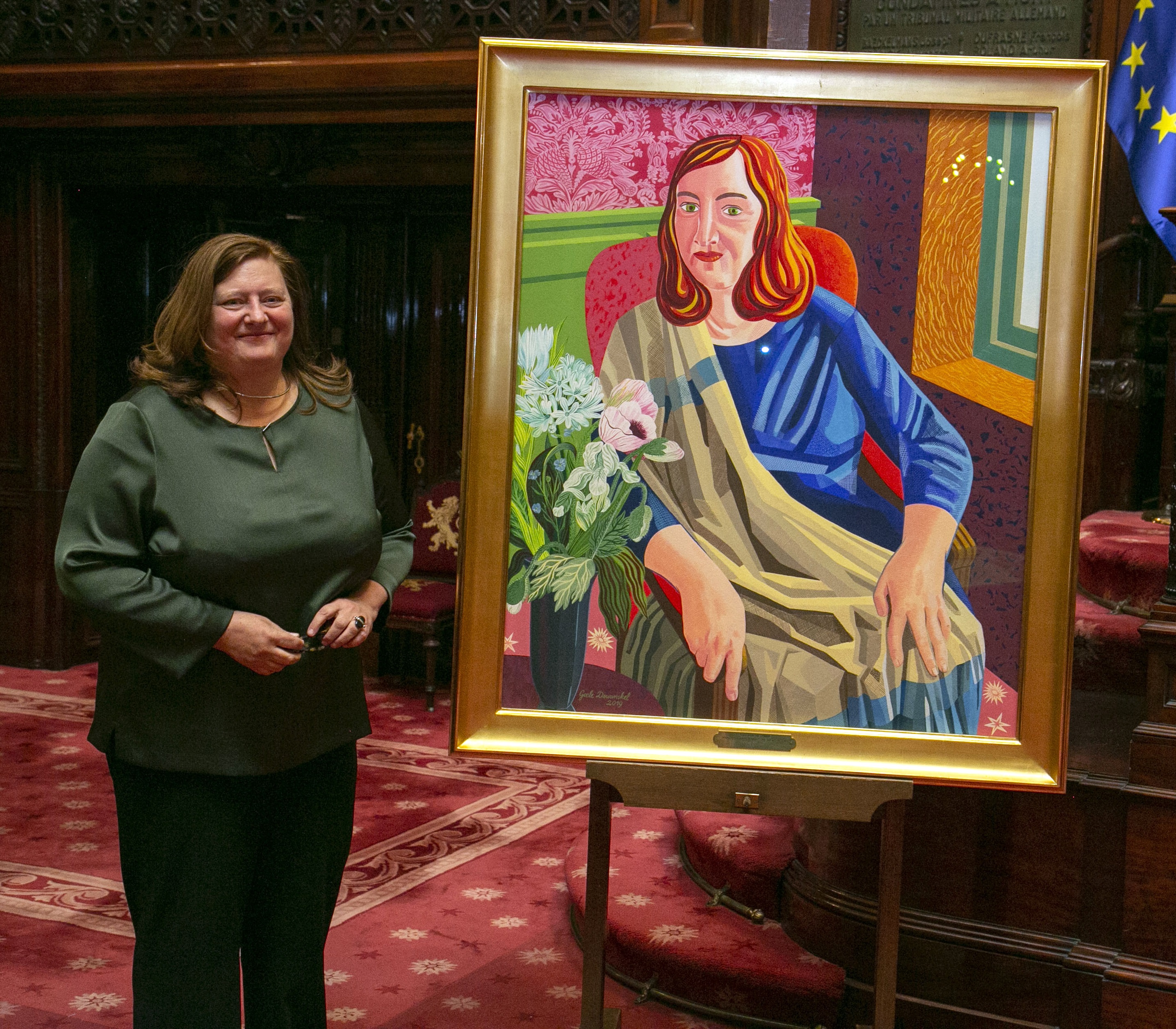  Portret van Sabine de Bethune onthuld in de Senaat