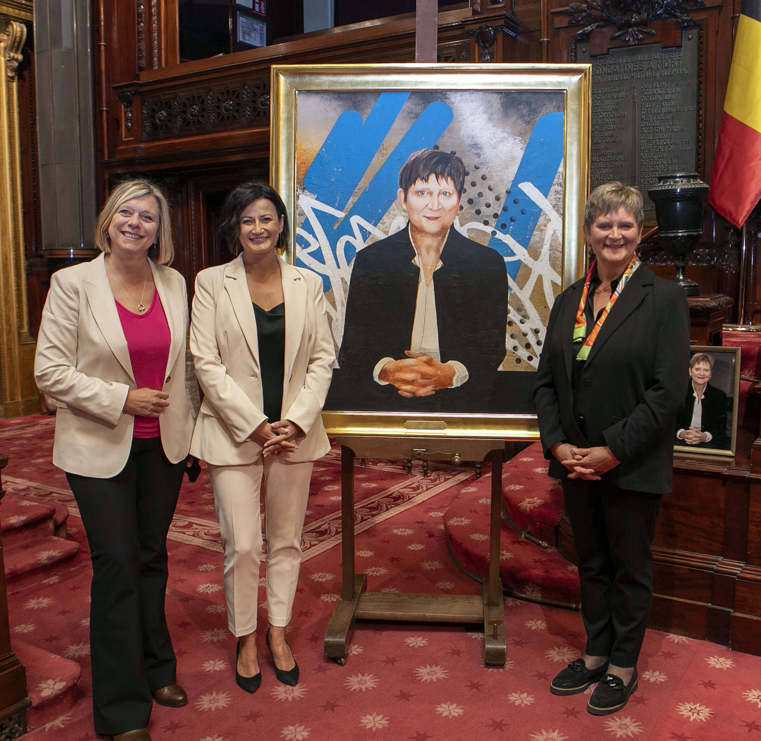  Portret van Sabine Laruelle onthuld in de Senaat