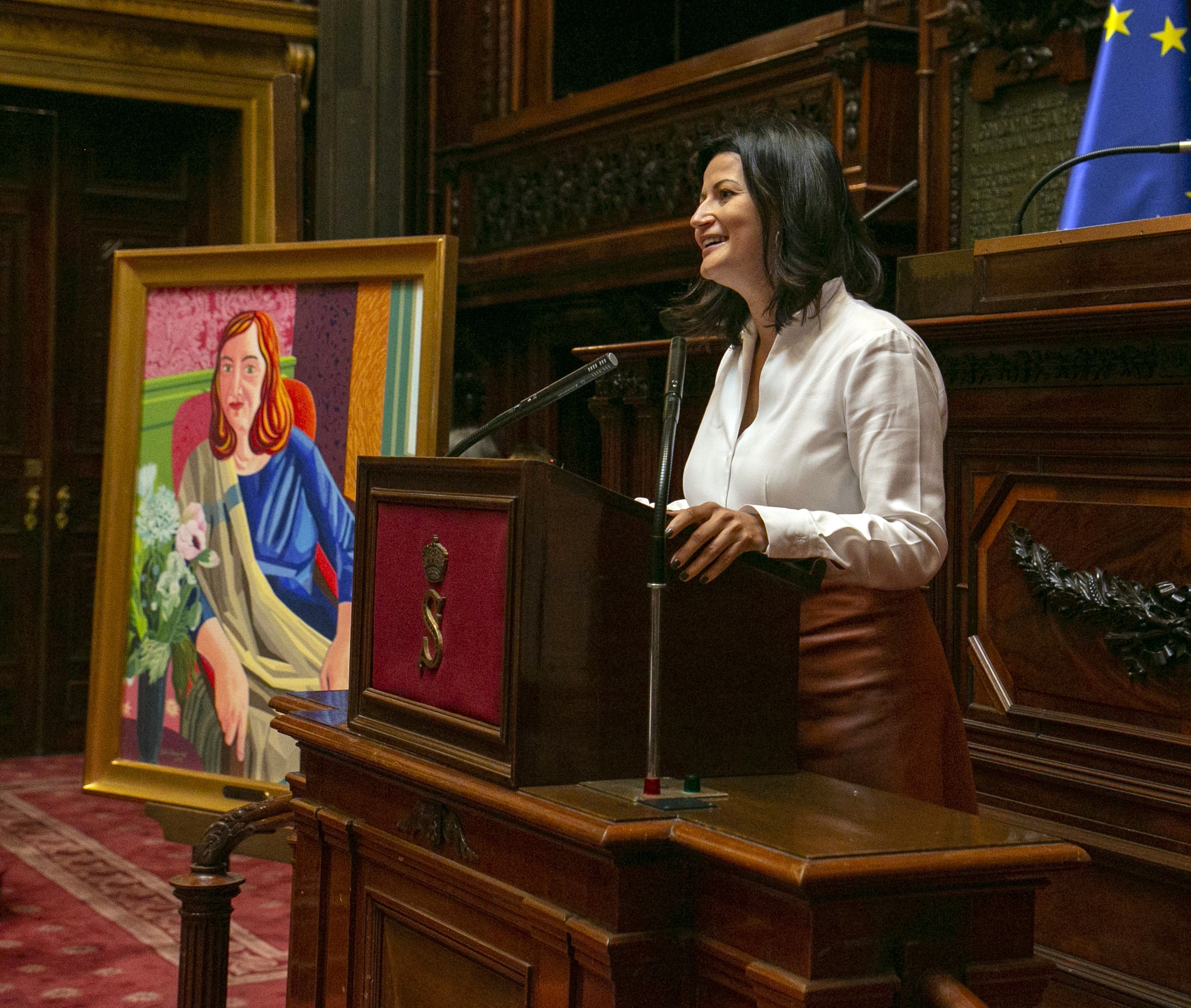  Portret van Sabine de Bethune onthuld in de Senaat