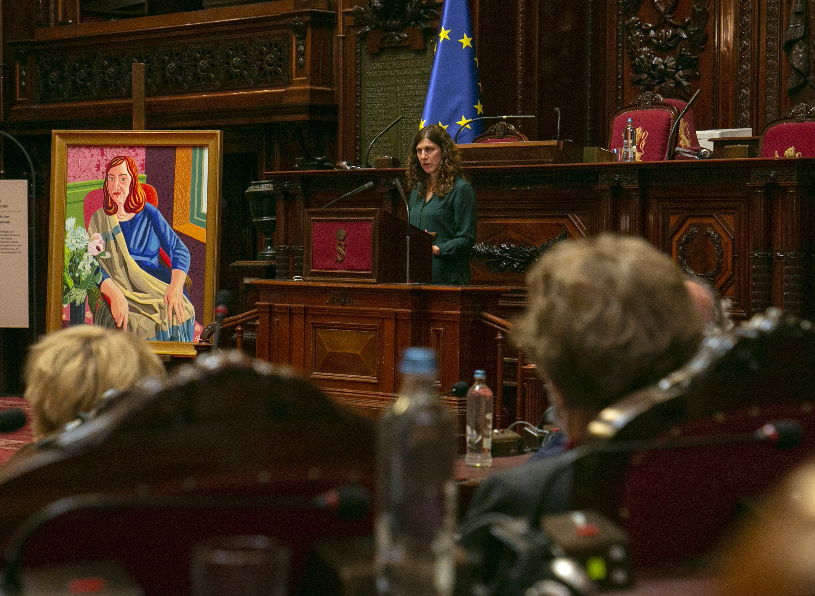  Portret van Sabine de Bethune onthuld in de Senaat