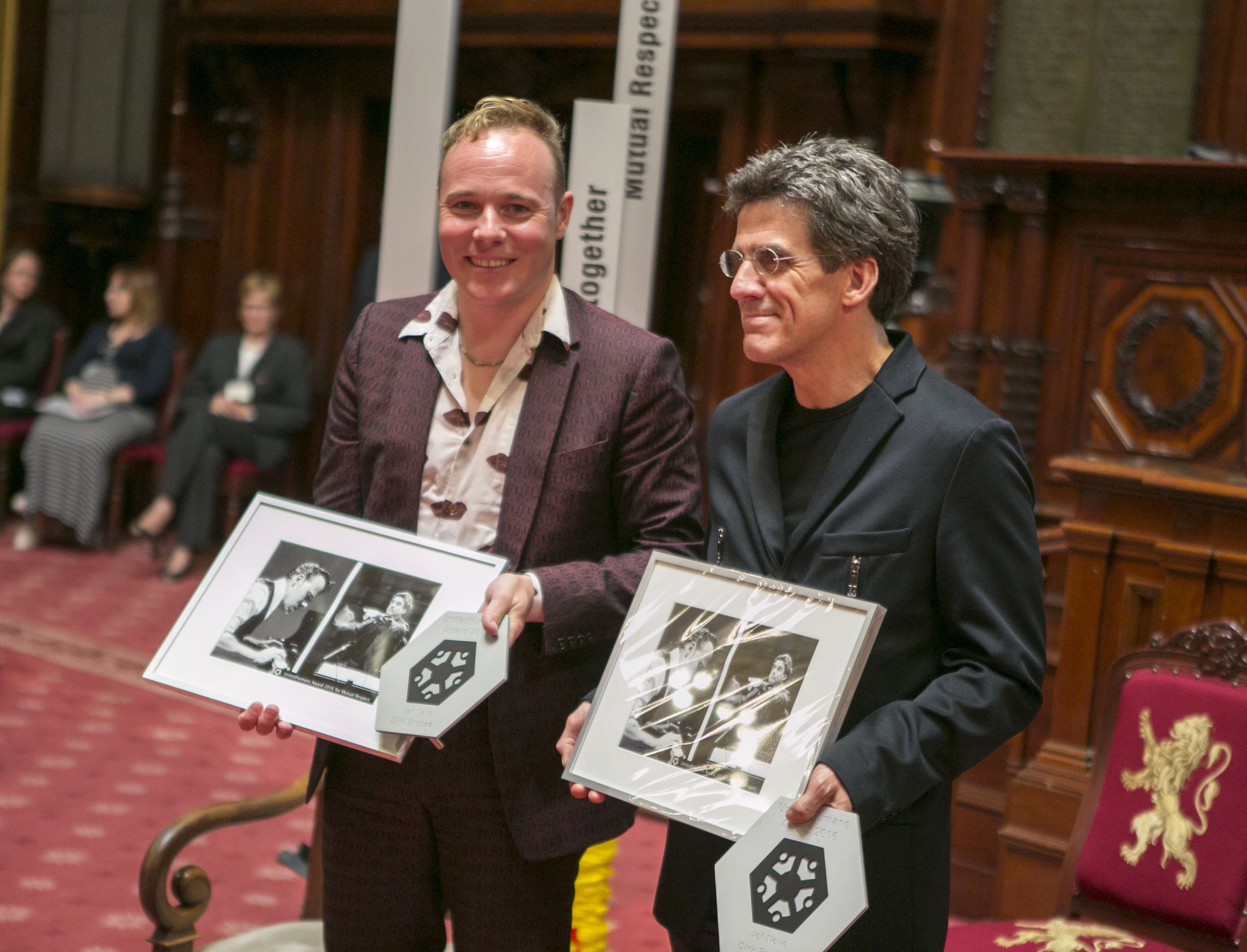  Dirk Brossé et Jef Neve reçoivent le UnitedHumans Award du Respect mutuel 2016