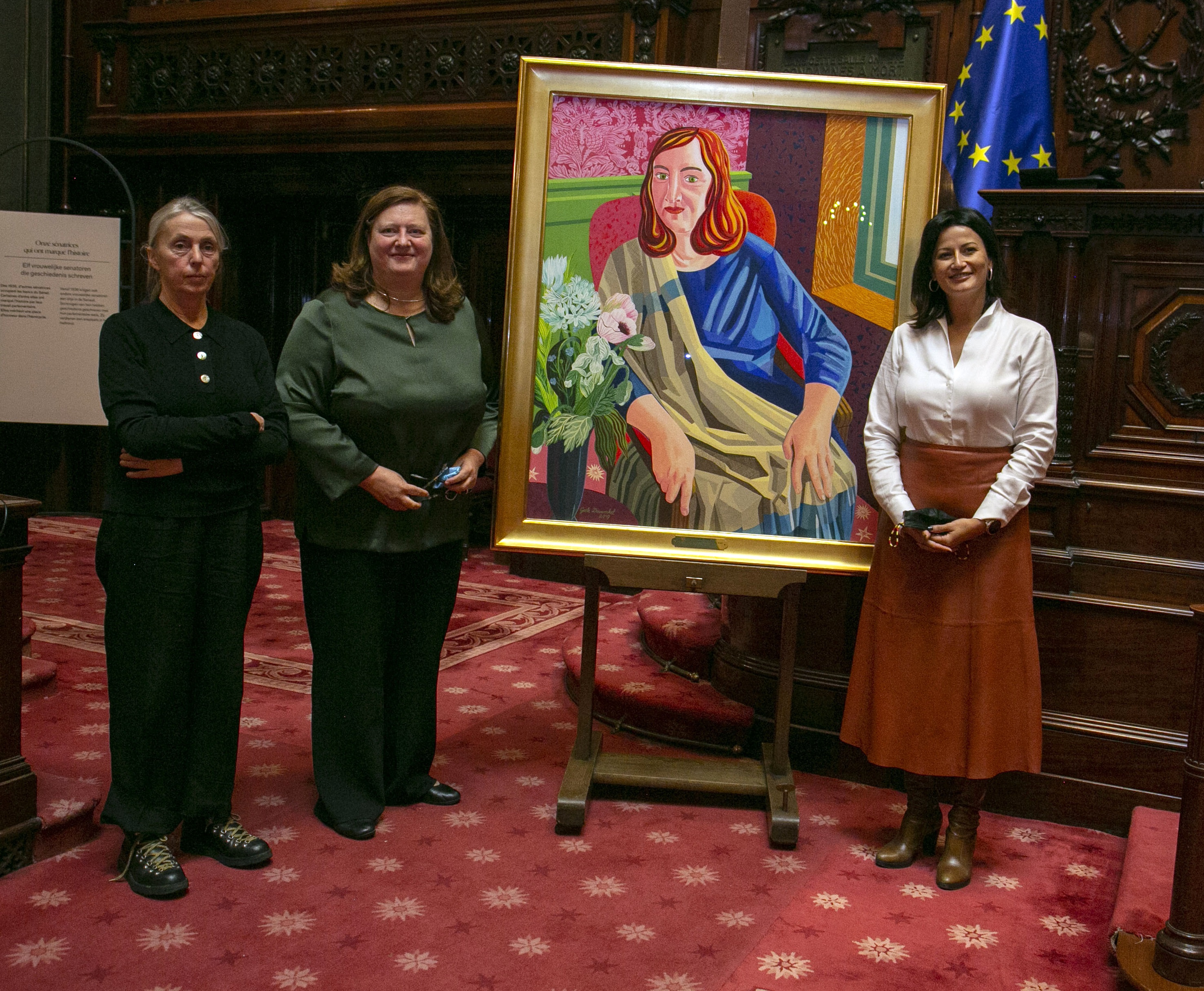  Portret van Sabine de Bethune onthuld in de Senaat