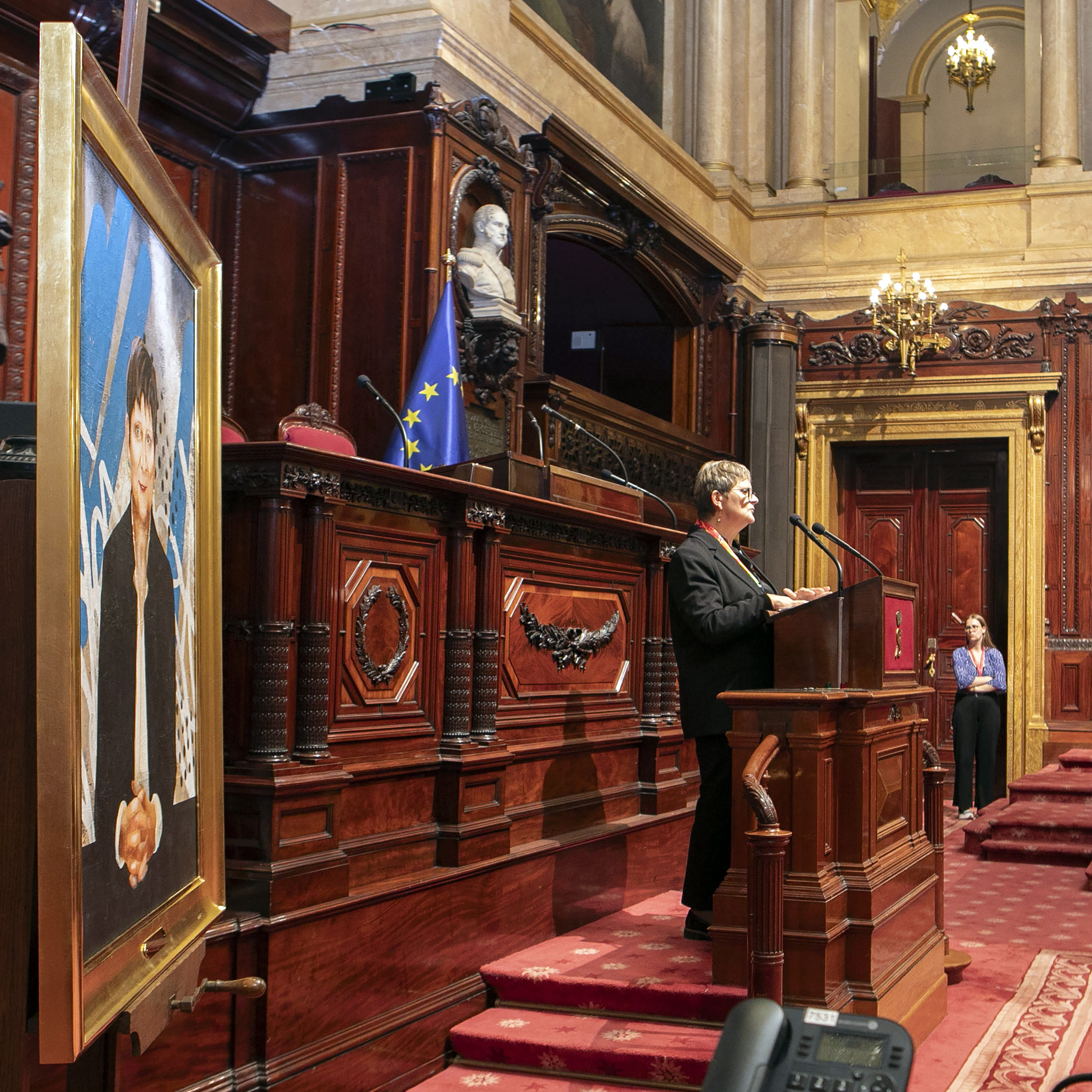  Portret van Sabine Laruelle onthuld in de Senaat