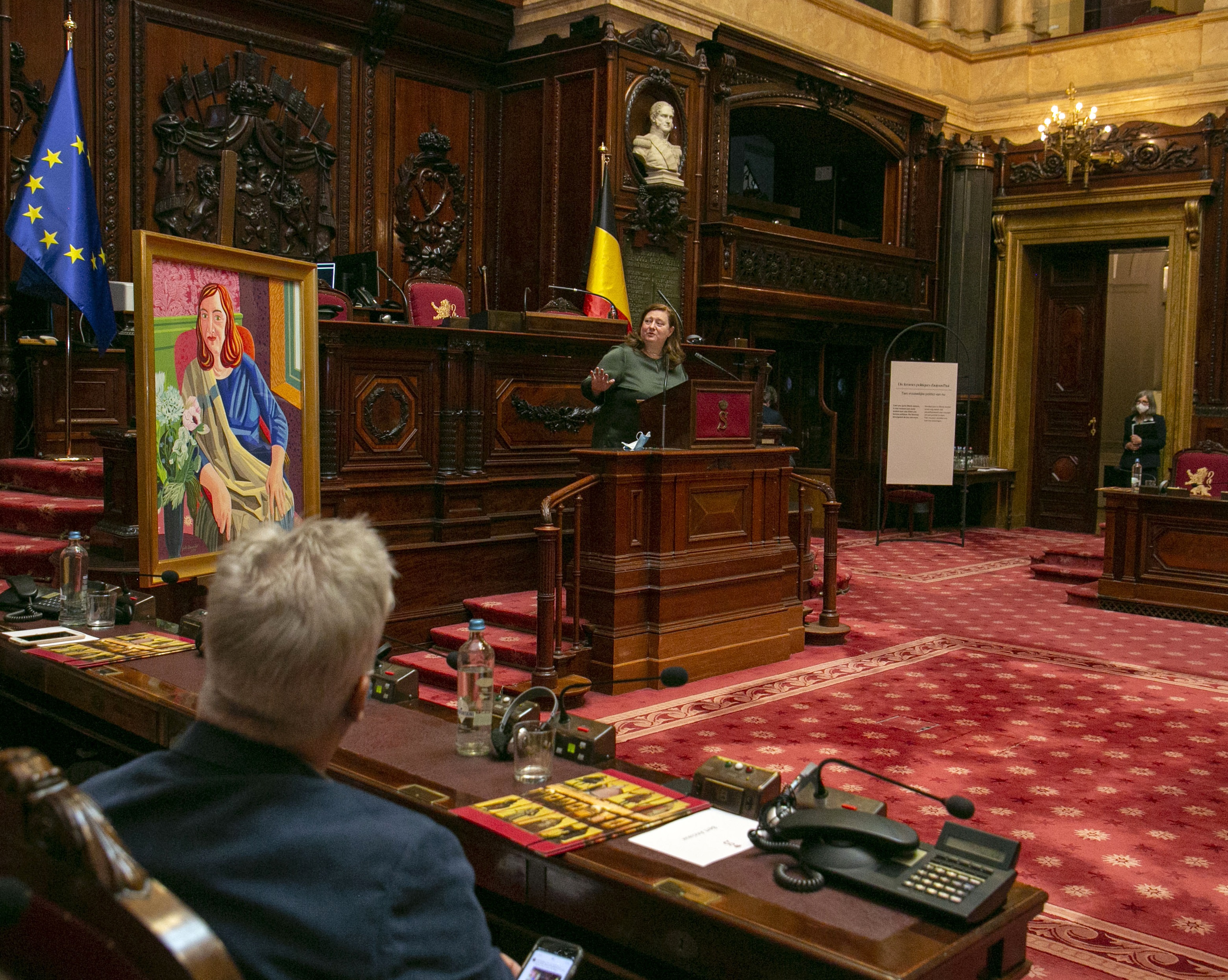 Portret van Sabine de Bethune onthuld in de Senaat