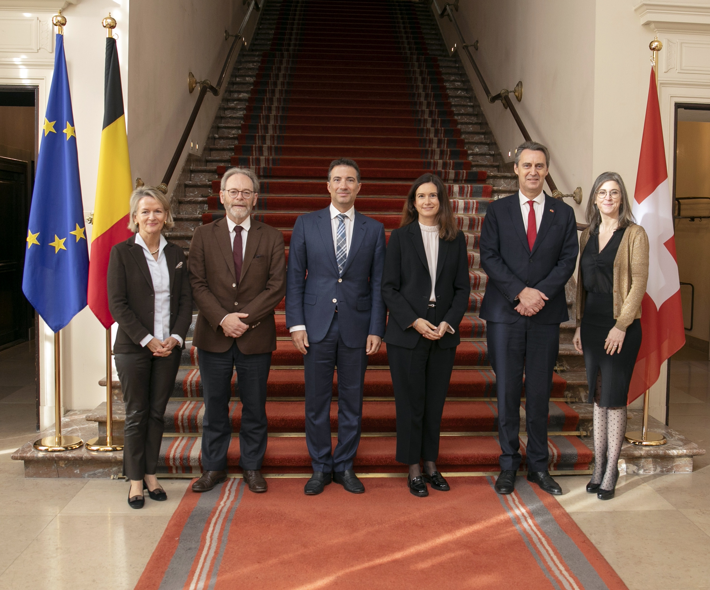 Voorzitters van het Zwitsers Parlement op bezoek in het Paleis der Natie